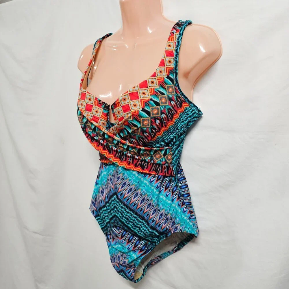 Miraclesuit Casbah Escape tummy Control Underwire One Piece Swimsuit Size 12